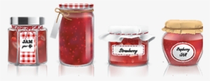 Collection Of Vector Glass Jars With Jam In A Realistic - Jam