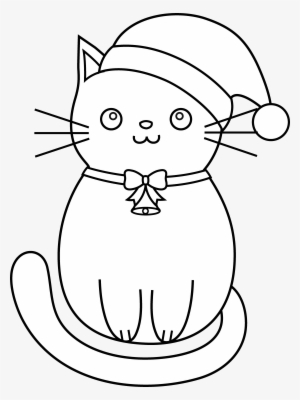 Cat Card Cat Christmas Greeting Card Cat Art Snowman - Cat Christmas Coloring Page