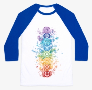Watercolor Chakra Symbols Baseball Tee - Carl Sagan T Shirt Star Stuff