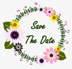 Beautiful Summer Floral Wreath, Save The Date, Greeting - Flower