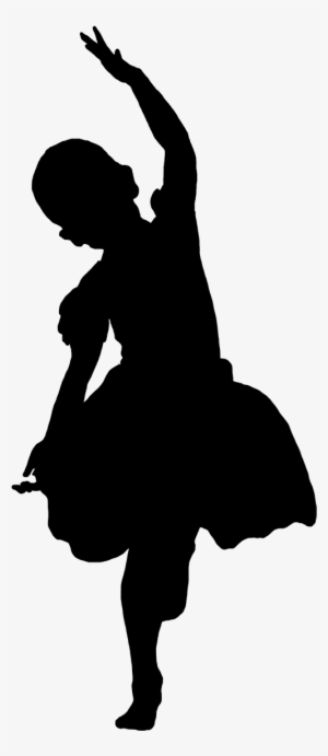 Silhouette Of Dancing Girl Black - Silhouette