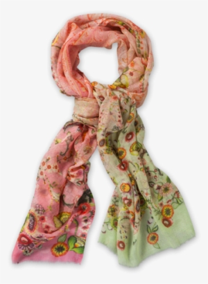 Oilily Scarf Gradient Flowers Pink - Scarf