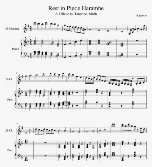 Rest In Piece Harambe Sheet Music Composed By Kayiotte - Quiet Water Undertale Piano