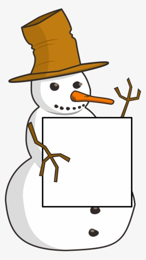 This Free Icons Png Design Of Sign-holding Snowman