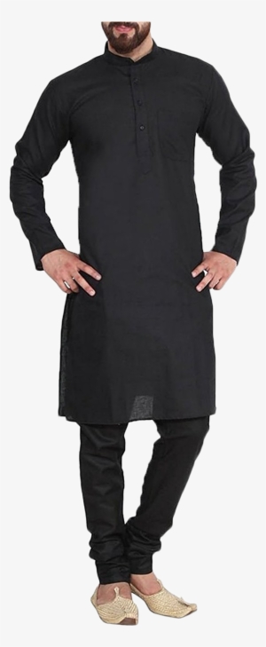 Royal Men's Black Cotton Linen Kurta Churidar, - Shalwar Design 2017 Man
