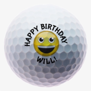 Personalised Smiley Face Happy Birthday Golf Balls - Golf Happy Birthday