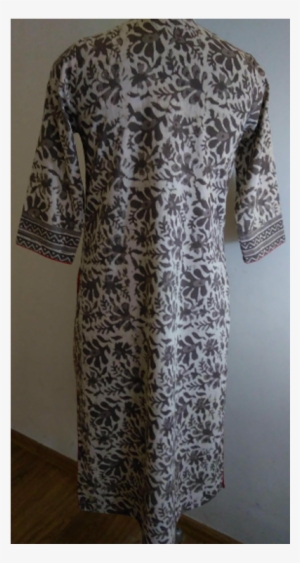 Hand Block Dabu Printed Green Ethnic Kurta With Red