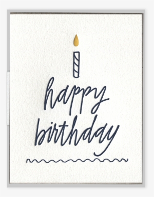 Happy Birthday Cake Letterpress Greeting Card - Birthday Note Cards: Little Cake - Box Of 6 Letterpress