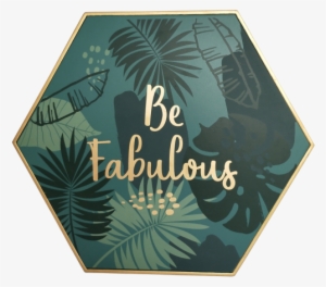 Green Leaf Hexagon Wall Art 36cm - Poster