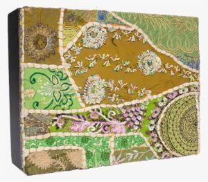 Gold Leaf Design Group Sari Art Boxes Wall Decor, Gold - Motif