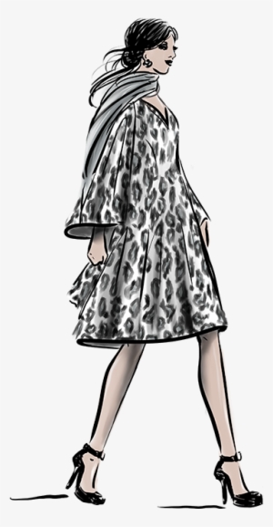 Ilni, Illustration By Linda Zoon, Woman, Dress, Faux-leather - Illustration