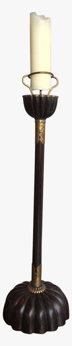 Antique Japanese Kiku-form Temple Candlestick Front - Antique