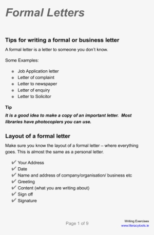 Business Letter Formal Format Main Image - Letter