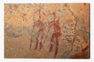 Bushmen Rock Painting Depicting Human Figures Canvas - San Rock Art Human Figures