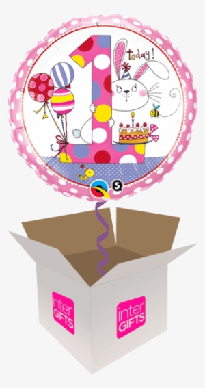 1st Birthday Pink Polka Dot Bunny - 19th Birthday Balloons