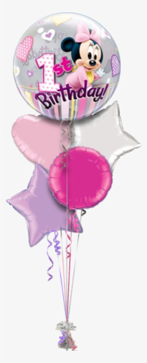 Minnie 1st Birthday Special Age Balloon - 22" Minnie Mouse 1st Birthday Bubble Balloons - Mylar