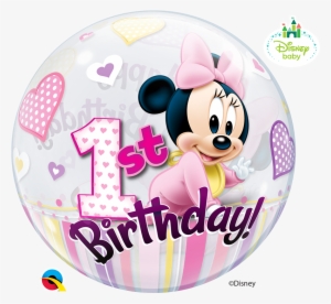 Minnie 1st Birthday Bubble New - Minnie Mouse 1st Birthday Bubble Balloon 22