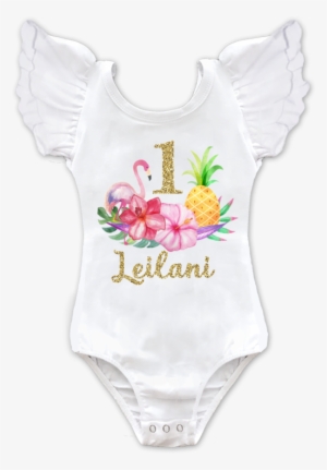 Tropical Luau 1st Birthday Top - Pineapple Flamingo Birthday Shirt