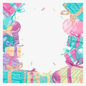 Happybirthday Frame Pastels Balloons Cake Sticker - 马 卡 龙 色 海报