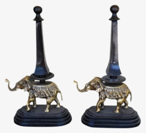 Pair Of Unique Bronze And Brass Elephant Sculpture - Sculpture