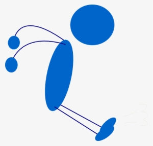 Landing Blue Stick Man Clip Art At Clker Com Vector - Stick Man Jumping