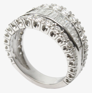 18k White Gold Band Baguette Rounds 18k White Gold - Encinitas