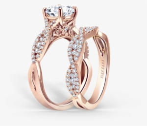 Pirouetta 18k Rose Gold Ladies Wedding Band