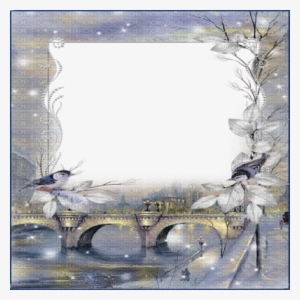 Winter Birds Frame - Clip Art