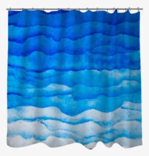 Vector Watercolor Blue Wave Background - Patchwork