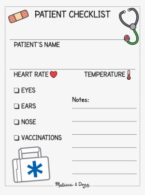 Patient Checklist For Kids *free Printable - Doctor Check Up Sheet ...