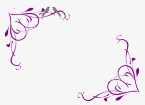 Black And White Library Purple Border Design To Use - Purple Wedding Border Clipart