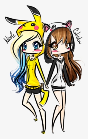 Best Friends Forever Chibi Image Transparent - Bff Drawings
