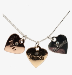 3 Tone Hearts Necklace "best Friends Forever" - Necklace