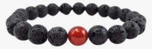 Calm Your Mind Lava And Carnelian Wrist Mala Bracelet - Pulseras De Pepas Para Hombre