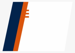 Decorative White, Blue And Orange Border On The Left - Blue