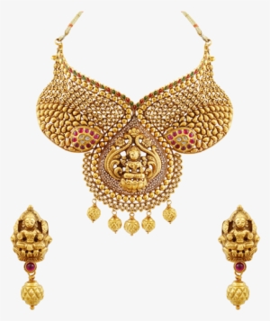 A Heavy And Traditional Temple Inspired Necklace Set - Necklace Gold Designs For Women