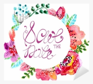 Watercolor Floral Frame For Wedding Invitation Sticker - Alpha Chi Omega