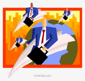 Business People Flying In Paper Airplanes Royalty Free - Decision-making