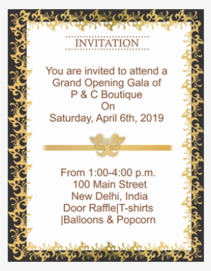 Black And Golden Border Portrait Invitation Card - Wedding Invitation