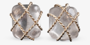 Gold And Crystal Earrings By Seaman Schepps - Crystal Earrings