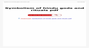 Symbolism Of Hindu Gods And Rituals Pdf - Ritual
