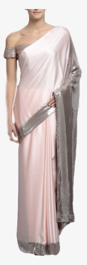 This Pink Colour Saree Is In Satin Fabric Having Four-sided - Sari