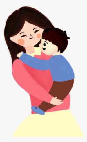 Cartoon Color Hand Painted Baby Parents Creative Material, - Portable Network Graphics