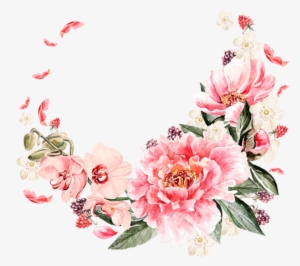 Round Yıvarlak Flower Frame Çerçeve Cute Kawaii Ftestic - Peonies Png