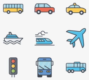 Transportation 16 Icons - Transparent Background Car Icon Vector Png
