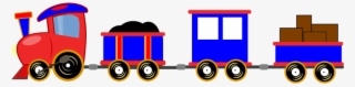 Train Cartoon Toy Engine Cars Red Blue Iso - Transparent Background Train Clip Art