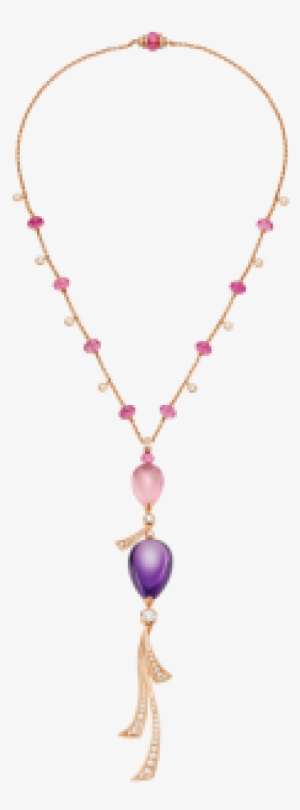 Festa 18 Kt Rose Gold Necklace Set With Coloured Gemstones - Necklace