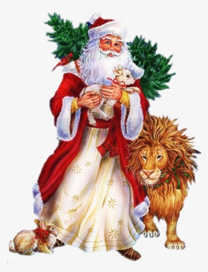 Santa Claus And Animals - Have A Joyful Christmas Card