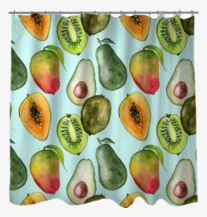 Seamless Pattern With Tropical Exotic Fruits - Papaya