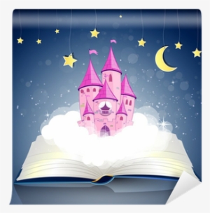 Vector Illustration Of An Open Book Wirh A Princess - Vector Graphics